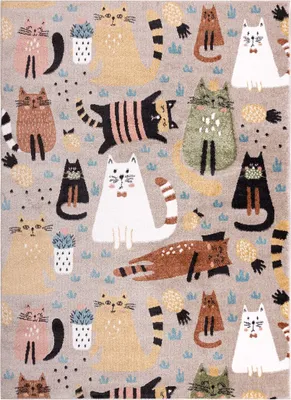 Obrázek produktu pro 200x290 cm Dětský kusový koberec Fun Kittens Cats beige