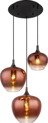 Produktbild von Globo Lighting Hängeleuchte Metall schwarz matt, 3x E27