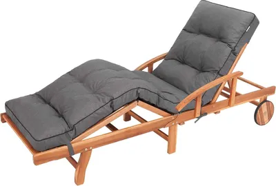 Produktbild von Famanu Liegekissen für Gartenliegen - 200 x 55 x 8 cm - Gepolstert und wasserabweisend - Anthrazit
