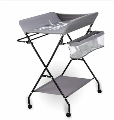 Imagen del producto de Cómoda con ruedas - Cambiador para bebés - Mesa para el cuidado del bebé - Diseño plegable - 80 x 63 x 96 cm