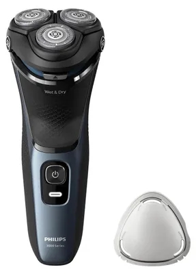 Obrázek produktu pro Philips 3000 series Shaver S3144/00 Elektrický holicí strojek na mokré a suché holení, Rotační holicí strojek, Modrá, PowerCut blade system, For best results, replace shaving heads every 24 months. Use SH30 replacement heads, sold..., 2 rok/roky, Baterie
