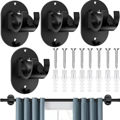 Imagen del producto de Ganchos autoadhesivos para cortinas, 4 unidades, color , para barras de cortina