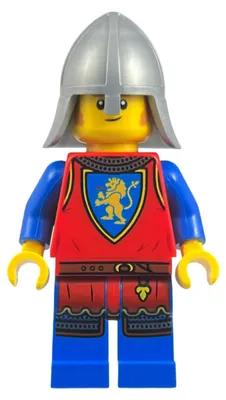 Obrázek produktu pro LEGO Minifigurka: Levý rytíř - muž, plochý stříbrný ochránce krku (bdp275)
