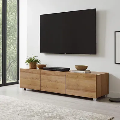 Obrázek produktu pro RTV skříňka Amanda 150 cm kompaktní TV skříňka do obývacího pokoje závěsná nebo stojící (zlatý dub)