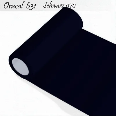 Produktbild von Oracal 631 - Orafol matt - Plotterfolie - für Küchenschränke und Dekoration Folie 25m (Laufmeter) Rolle - 50 cm Folienhöhe - 70-schwarz + GRATIS ein Schmetterlingsset W400 von Indigos UG