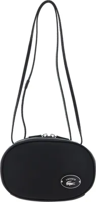 Image de LACOSTE Cuir sac à épaule Origin Croc Round Camera Bag Noir