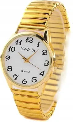 Produktbild von DAMEN- UND HERRENUHR KOMFORTABEL, UMFANGREICH, AN EINEM ELASTISCHEN BAND, GOLDENES ARMBAND, Senior