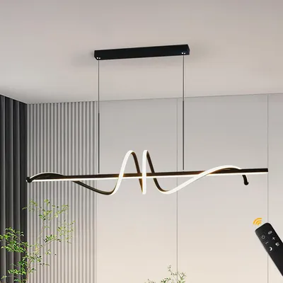 Produktbild von JDONG LED-Pendelleuchte, 100cm Schwarz Pendelleuchte, Höhenverstellbar Metallrahmen  Hängelampe, Steuerung über Wandschalter für Esszimmer