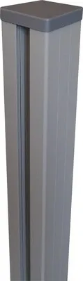 Produktbild von Alupfosten GroJa Solid/Lumino mit Kappe DB703 zum Einbetonieren 7 x 7 x 240 cm silbergrau