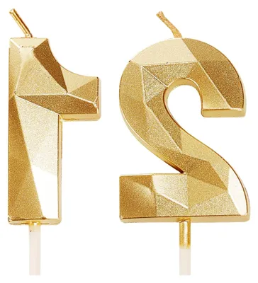 Produktbild von Kerzen für den 21. Geburtstag mit goldener Zahl 21