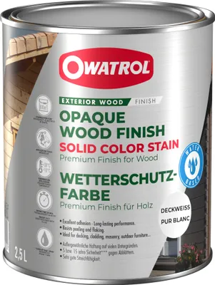 Produktbild von Owatrol Solid Color Stain - Premium Wetterschutz - Deckweiß 2,5 Liter
