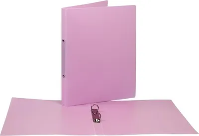 Image de Classeur A4 en plastique 2 cm, 2 compartiments, rose pastel - Biurfol