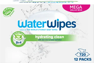 Produktbild von Waterwipes Feuchttücher – Feuchtigkeitsspendend (12 Packungen à 60 Stück)