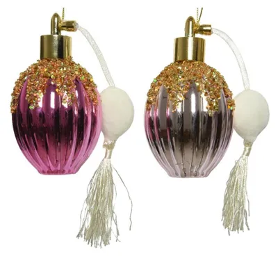 Produktbild von Christbaumschmuck Kunststoff Parfümflakon 12cm - 1 Stück sortiert