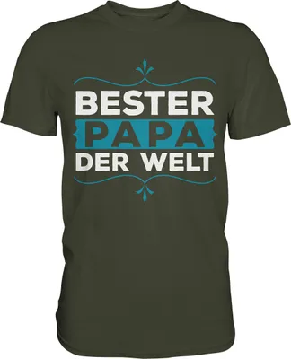 Produktbild von Vatertag Geschenk Vater Bester Papa der Welt T-Shirt – Urban Khaki / S