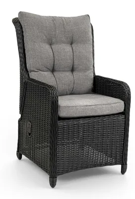 Produktbild von Verstellbarer Gartenstuhl | Dublin | Schwarz | Rattan | 2er Set