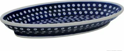 Produktbild von Original Bunzlauer Keramik Servierplatte Platte Teller oval 35,5x20,7x4,4 cm Design 42
