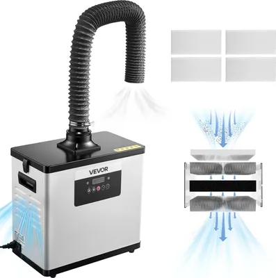 Produktbild von VEVOR Lötrauchabsaugung, Schweißrauchabsauger mit 3-in-1-Filter, Saugleistung von 510 m³/h, 10 Geschwindigkeitsstufen, Ferngesteuerter Bürstenloser Motor, Geeignet für Lasergravur & 3D-Druck