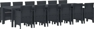 Immagine prodotto di Maison Exclusive - Set da giardino per 13 persone, colore antracite, struttura in rattan sintetico
