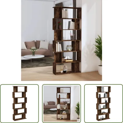 Produktbild von The Living Store Bücherregal/Raumteiler Räuchereiche 80x24x192 cm Holzwerkstoff
