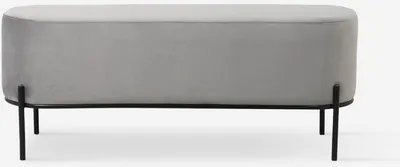 Produktbild von Pouf Fussbank Sitzbank Eingangsbereich Design aus grauem Samtstoff Monet - Grau