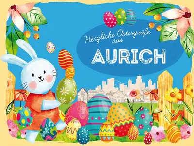 Produktbild von vianmo Holzschild 30x40 cm Ostern Ostergrüße AURICHFest
