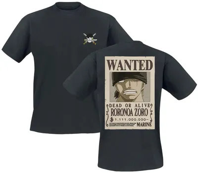 Produktbild von One Piece T-Shirt Herren Wanted Zoro schwarz M