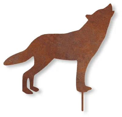 Produktbild von Edelrost heulender Wolf mit Stecker