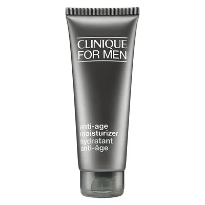 A product shot of a Clinique For Men anti-age moisturizer tube.