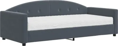 Obrázek produktu pro vidaXL Denní postel s matrací tmavě šedá 90x190 cm sametová