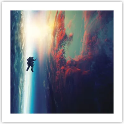 Produktbild von Poster - Poster ohne Rahmen - Kosmos Astronaut Planet - 50x50 cm - Wand Bild - Wanddeko - Wandbilder - Kunstposter - Wandposter - Bilder - Kunstdruck - Wanddekoration - Wandbild - P2XAC50x50-5049