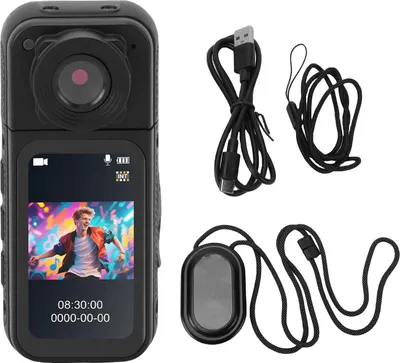 Obrázok produktu pre 1080P akčná kamera, magnetická, nahrávanie jedným kliknutím, POV, prenosná videokamera na cyklistiku, cestovanie, vlogovanie o domácich zvieratách, otočná o 180 stupňov, čierna