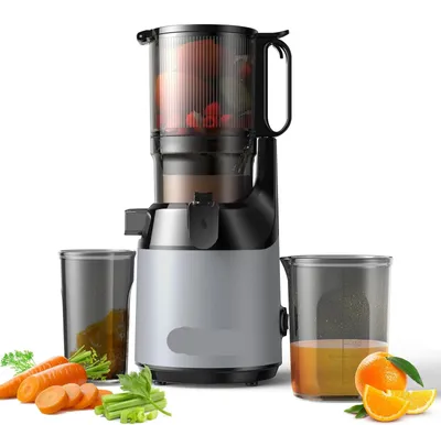 Immagine prodotto di Estrattore di succo a freddo - Apertura di alimentazione da 130 mm - Capacità 1,8 litri - 65 giri al minuto - Senza BPA - Elevata resa di succo