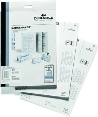 Produktbild von Durable Einsteckschild 53x13mm ws A4 Bogen druckergeeignet
