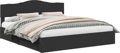 Produktbild von Aufbewahrungsbett Schwarz 200 x 200 cm Holzwerkstoff