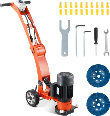 Immagine prodotto di SucceBuy Smerigliatrice per pavimenti in cemento da 7" - 2.0HP, 1500W, 1400RPM, motore senza spazzole per la levigatura professionale di superfici in granito, marmo e pietre