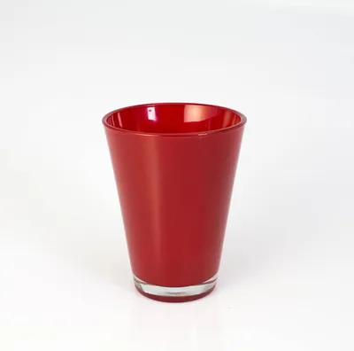 Produktbild von INNA-Glas Konische Glasvase Anna, rot, 15cm, Ø 11cm - Blumenvase - Tischvase