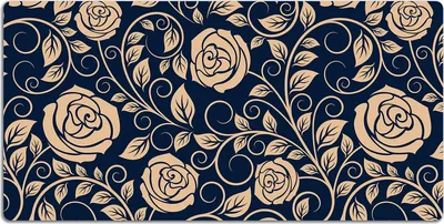 Produktbild von Schreibtischmatte Tischunterlage 100x50 cm Mauspad - Weinlese goldene Rosen