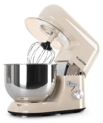 Produktbild von Klarstein Küchenmaschine, Knetmaschine mit 5L Schüssel, 2000W Profi Küchenmaschine mit Knethaken und Schneebesen, Universal Küchenmaschine mit 6 Stufen, Teigmaschine zum Rühren, Kneten und Aufschlagen
