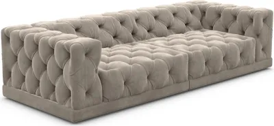 Produktbild von Samtstoff 4-Sitzer Couch Meliva Taupe