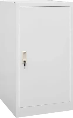 Image de Armoire de rangement, équipement d'atelier, armoire métallique, armoire en acier, armoire à outils, armoire de classement, armoires à outils, armoire de bureau, gris clair, 53x53x105 cm, acier
