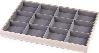 Obrázek produktu pro Dřevěné plato / organizér se sametem na různé předměty - (K92033)
