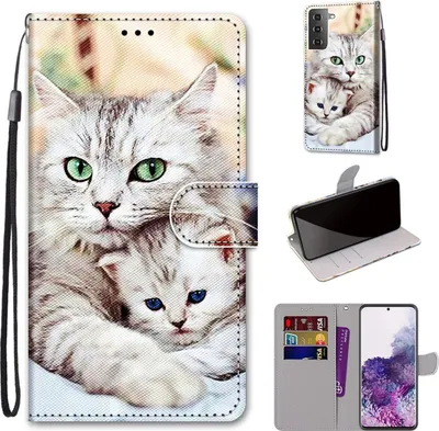 Produktbild von König Design Hülle kompatibel mit Samsung Galaxy S21 Plus Kunstleder Handyhülle - Handy Case Mehrfarbig
