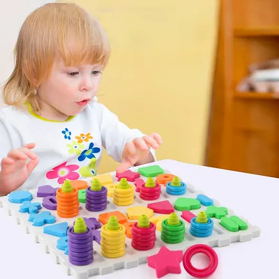 Produktbild von WOOPIE Montessori-Puzzle-Sortierspiel zum Gehirntraining mit Buchstaben und Zahlen, 139 Teile