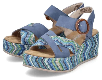 Produktbild von Rieker Damen-Sandalette Indigo-Blau-Mehrfarbig, Farbe:blau, EU Größe:43