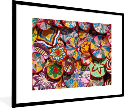 Produktbild von MuchoWow® MuchoWow® Gerahmtes Poster Kreis - Muster - Farben 80x60 cm - Poster mit zchwarzem Bilderrahmen - Schlafzimmer-Dekorationen - Fotoposter