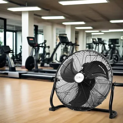 Produktbild von OZAVO Bodenventilator,⌀55cm, mit 3 Geschwindigkeiten, Tastschalter & Kupfermotor,  Hochleistungsventilator mit für Heim,Schwarz