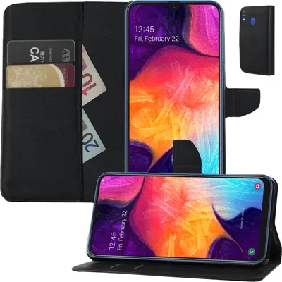 Produktbild von Hülle für Samsung Galaxy A20E DouS SM-A202F/DS Buch Tasche Klapp Schutz Hülle Wallet Flip Case Etui Schwarz