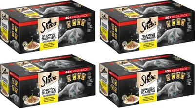 Produktbild von SHEBA® Delikatesse Katzenfutter Nassfutter in Gelee Geflügel Variation 4 x 40 x 85g