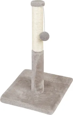 Produktbild von Domarex Kratzbaum für Katzen Grau 30x30x52 cm – Stabil, mit Spielseil & Plattformen – für Krallenpflege, Spiel & Bewegung